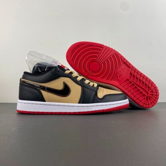 Jordan Other - Air Jordan 1 Low Sneakers In Black And Khaki.